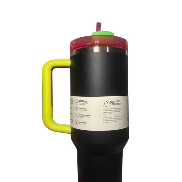 Stanley Black Neon & White Neon 40oz H2.O Quencher Tumbler Set BNWT - Picture 7 of 8